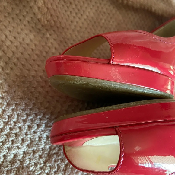 Prada Red Espadrille Peep-Toe Shoes - Picture 9 of 12